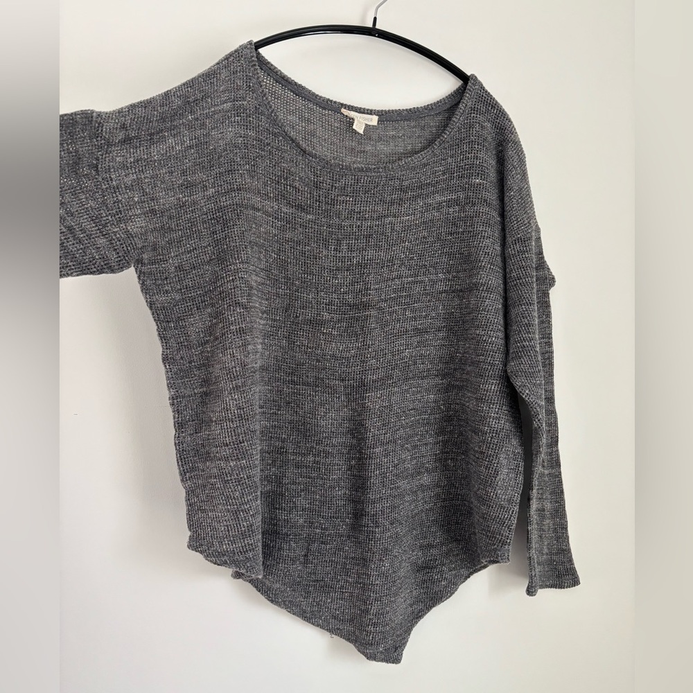 EILEEN FISHER 100% Cotton Open Knit Tunic Asymmetric Top Size Medium